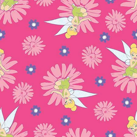 Springs Creative Disney Tink Fairy Happy Summer Badge Fabric by the Yard