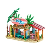 Brick Loot Surf Shop Brick Set, 252-Piece Beach Building Toy, Major Brand Compatible Surf Shop Playset, Ages 6+