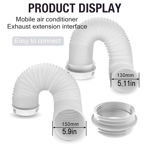 Clearance Under $3.79! 1PC Air Conditioner Exhaust Hose Adapter, 130mm/150mm AC Coupling Connector for Portable Units, Plastic, for Home, White, One Size