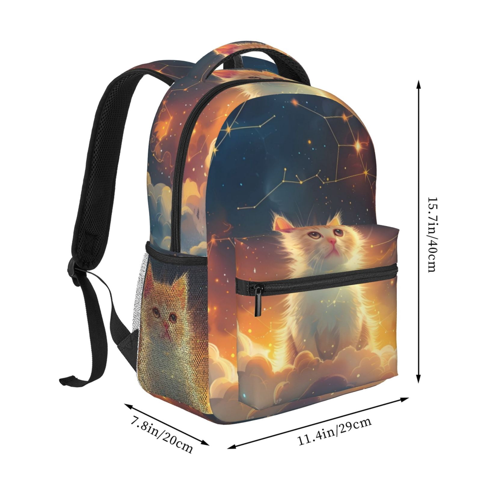 Xecao Starry Sky Constellation Cat Backpack, a stylish and functional choice for both men and women, is the perfect basic bookbag for college, work, or travel