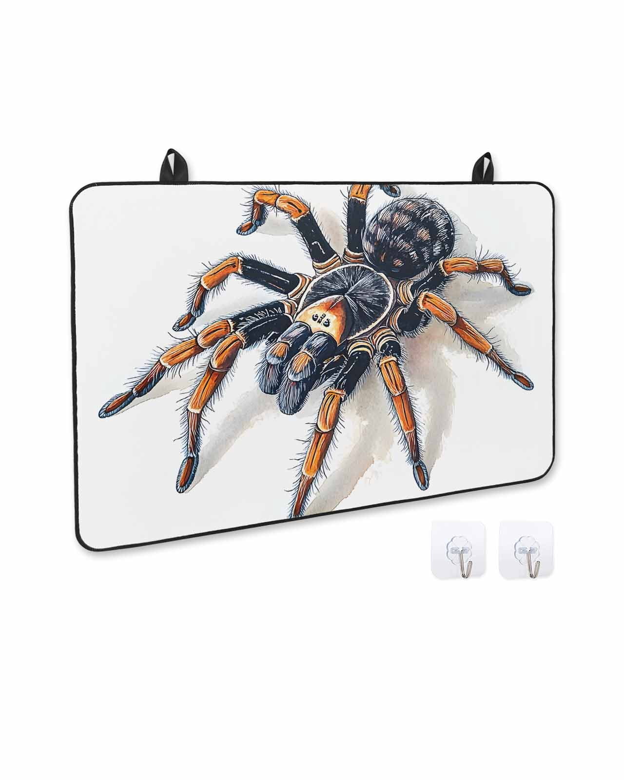 nqOlkjepod Large Induction Cooktop Protector Mat 36"x21", Modern Animals Print Stove Top Covers for Electric Stove, Watercolor Chic Spiders Decorative Stove Burner Cover Mats, Glass Top Stove Cover