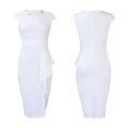 thumbnail image 1 of Femmes Mode Tempérament Sexy Couleur Unie Plissée Robe (Blanc XL), 1 of 4