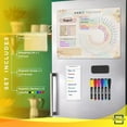 thumbnail image 2 of Habit Tracker Journal Workout Motivation Fridge Calendar Dry Erase 13” X 17” Magnet Health Fitness Goal Tracker Goals Board - with Shopping Grocery List - 6 Markers Included, 2 of 8