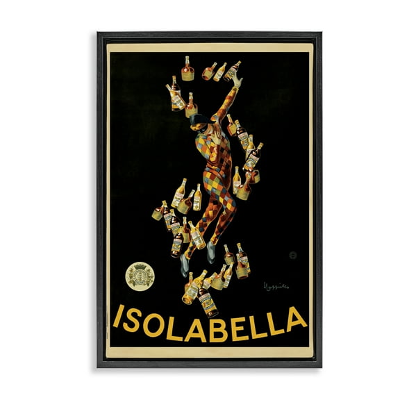 Stupell Industries Isolabella Vintage Ad Food & Beverage Painting Black Floater Framed Canvas Art Print Wall Art, 17 x 25