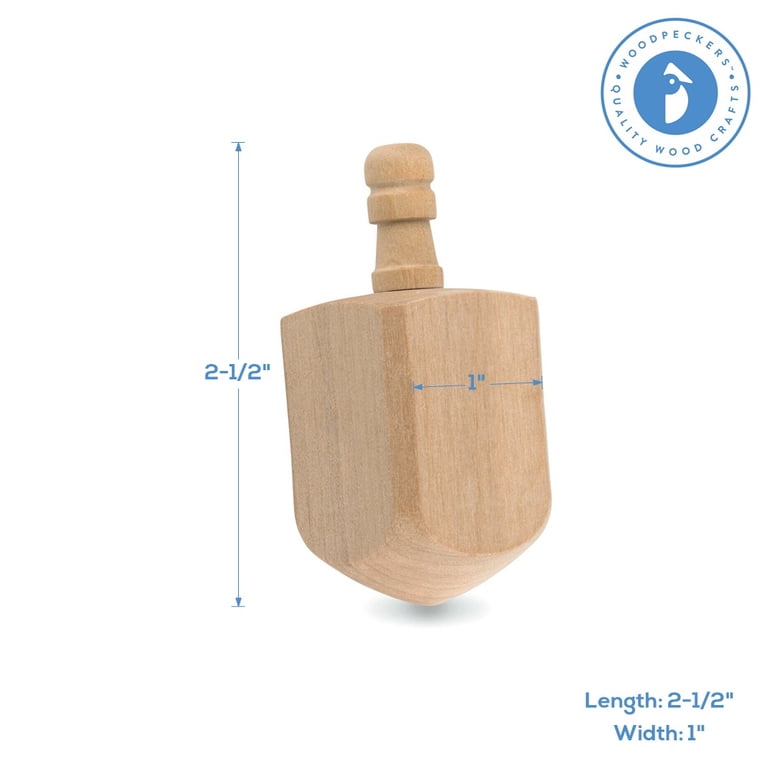 Woodpeckers Wooden Dreidels, 25-Pack, Unfinished & Ready photo 2