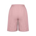 thumbnail image 6 of RYRJJ Women's Bermuda Long Shorts with Pockets High Waisted Knee Length Shorts for Women Walking Athletic Workout Yoga(Pink,L), 6 of 6