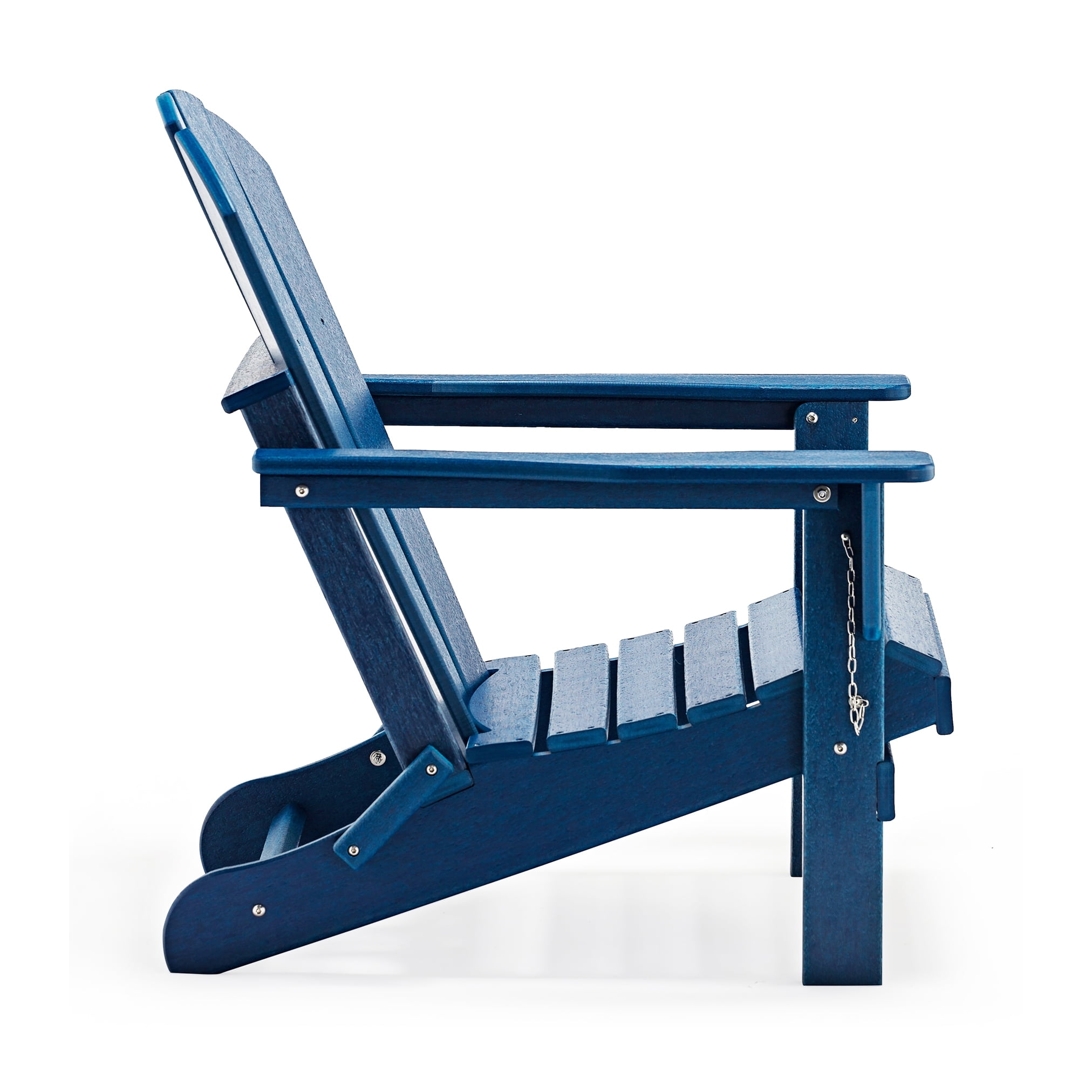 PORCHSIDE Outdoor Folding Adirondack Chair (Set of 2) for Garden Patio, Navy Blue