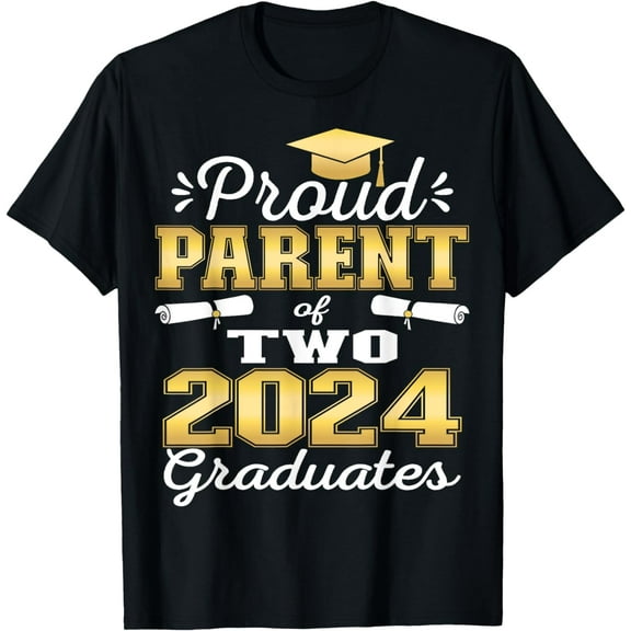 t-shirt Proud Parent of Two 2024 Graduate Class 2024 Graduation T-Shirt mens t shirt,black,women,funny,misfits,men,journey