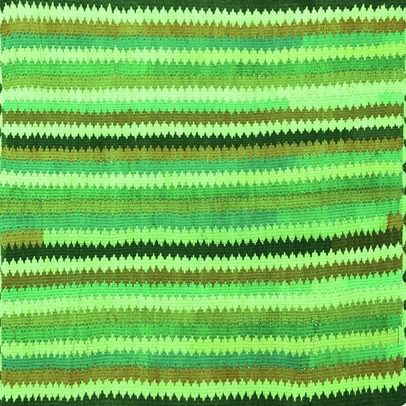 Ahgly Company Indoor Square Southwestern Green Country Area Rugs, 8' Square