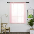 thumbnail image 4 of Yipa Tie Up Window Curtains, Sheer Window Drapes,Short Curtain Scarf,Cafe Kitchen Curtain Valance,Rod Pocket Curtain Panel Pink 39.3" Width x55" Length 2-Panel, 4 of 9