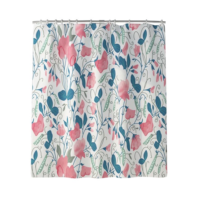 Juego de alfombrillas de baño NikouMX 3 piezas estampado de flores Cortina de ducha impermeable