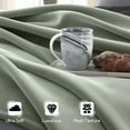 thumbnail image 3 of Soft All-Season Fleece Throw Blanket – Cozy Layering Bed Blanket – King Size – Sage Green, 3 of 7