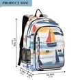 thumbnail image 2 of FORMRS Unisex School Backpack 17" Student Travel Bag with Laptop Compartment, Orange Hand Drawn Sailboats, 2 of 7