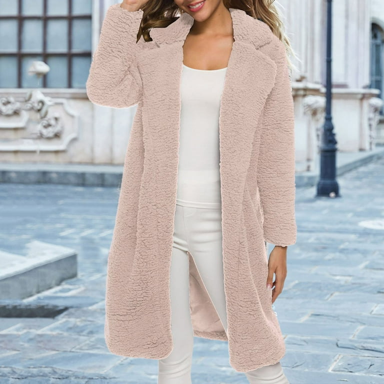 Durtebeua Long Sleeve Trendy Sweatshirt Jackets Pullovers Cute Comfy Clothes  Women's Long Coat 