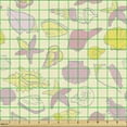 thumbnail image 2 of Marine Fabric by the Yard, Underwater Sea Shells Oysters Aquatic Ocean Mollusk Snail Starfish, Decorative Upholstery Fabric for Sofas and Home Accents, Pale Yellow Pale Pink by Ambesonne, 2 of 5