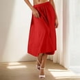 thumbnail image 4 of Xixinqiwan Women’s A-Line Midi Skirts Elastic High Waist Flowy Swing Casual Skirt for Beach Party Holiday, 4 of 8