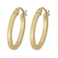 thumbnail image 2 of KoolJewelry 18k Yellow Gold Flat Hoop Earrings, 2 of 4
