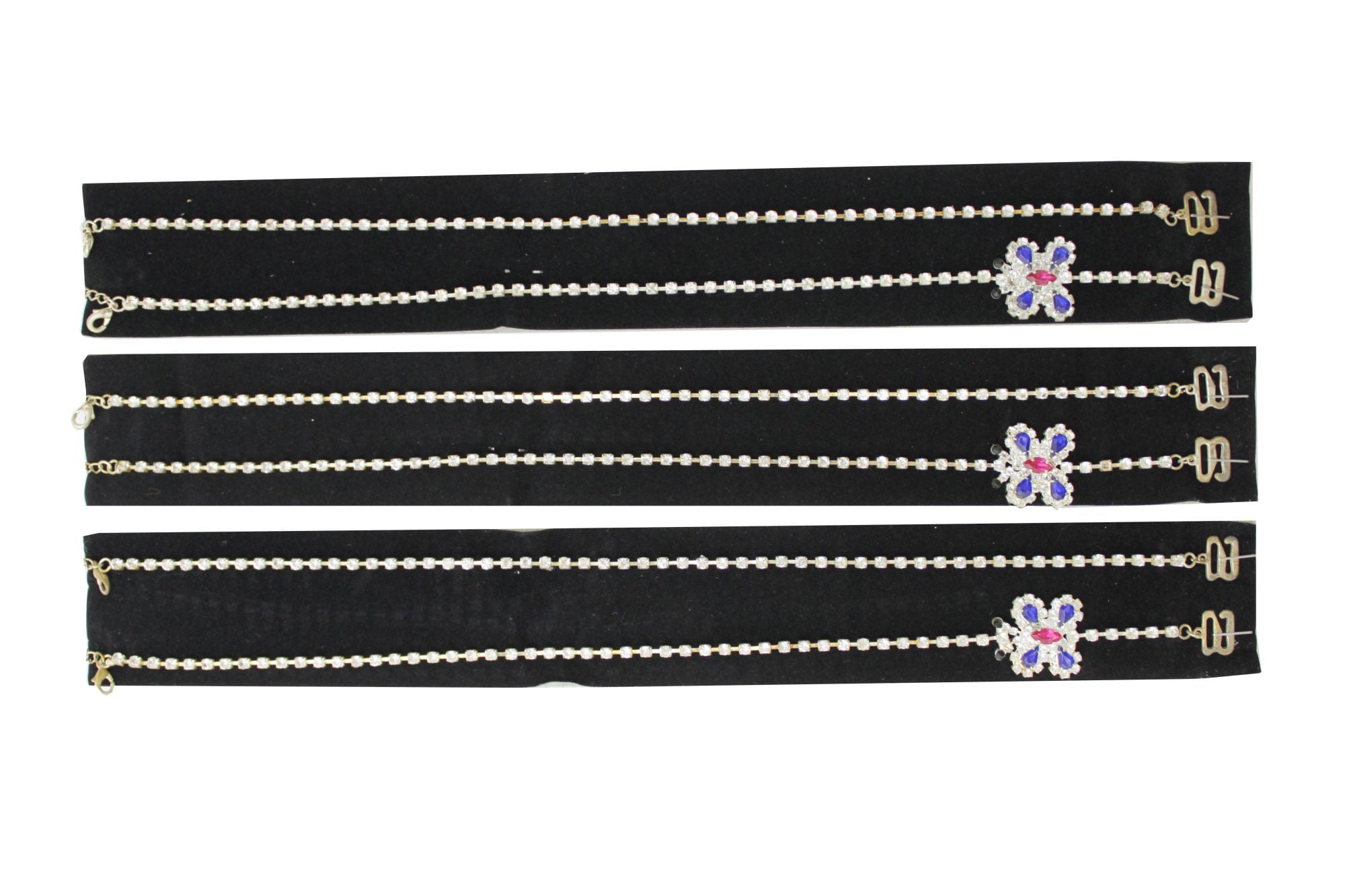 3 Pack of Women's Removable Replacement Rhinestone Bra Straps with