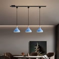 thumbnail image 4 of Kiven H Track Pendant Light Hanging Iron Art Pendant Light for Dining Room, Office Cord Length Customizable ，Bulbs and Track Not Included - 1Pack (Macaron Blue), 4 of 7