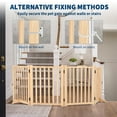 thumbnail image 4 of EastVita Wooden Freestanding Dog Gates for The House,Doorways,Stairs,Fodable Dog Gate Indoor,Step-Over Safety Pet Gate,Paint-Free,Solid Hardwood 24"H 80"W, 4 of 5