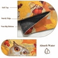 thumbnail image 6 of Round Rugs 5Ft, Fall Owl Round Area Rug Washable Indoor Throw Carpet, Orange Maple Leaf Botanical Thanksgiving Soft Non Slip Circle Rug for Cabinet Bathroom Home Decor Aesthetic, 6 of 8