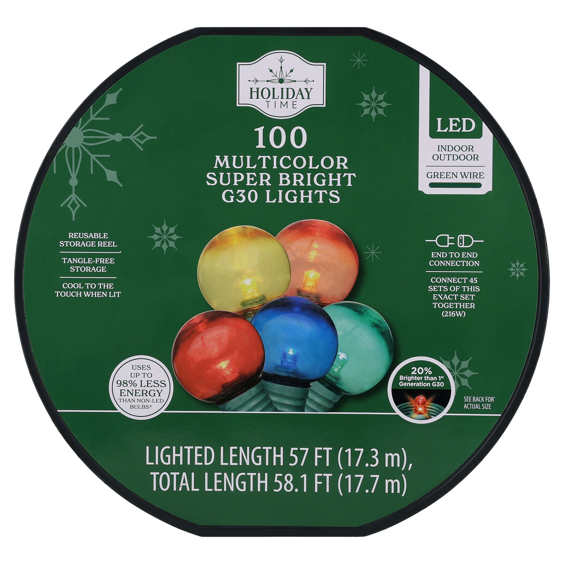 Holiday Time 100-Count LED G30 Christmas String Lights, Multicolor photo 6
