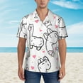 thumbnail image 4 of Easygdp Alpacas and Hearts Men's Hawaiian Shirts Print Lapel Short Sleeve for Beach, vacation, party, casual occasions - Medium, 4 of 9