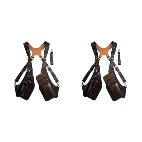 Toystoory Y PU hizo varios hombres bolso ajustable pecho resistente al desgarro con arnés de hombro bolso de hombro teléfono marrón oscuro Marron oscuro 2Conjunto