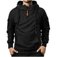 thumbnail image 5 of Mens Hoodies Fleece Lined Sweatshirts with Pockets and Zipper Long Sleeve Loose Pullover Thermal Warm Solid Athletic Workout Hiking Hoodie & Sweatshirt, 5 of 7