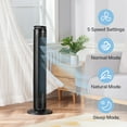 Pelonis 42’’ 5Speed Oscillating Tower Fan with Remote Control, Black