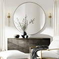 thumbnail image 3 of TEHOME Yolanta Chrome Round Mirror, 40 inches Diameter, Circle Wall, 3 of 7