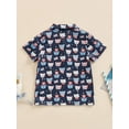 thumbnail image 4 of Arvbitana 1T 2T 3T 4T 5T 6T 4th of July Toddler Boy Clothes Print Lapel Button Up Short Sleeve T-Shirt Top Summer Independence Day Clothes, 4 of 7