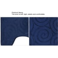 thumbnail image 4 of Juego de 3 Alfombrillas de Baño Antideslizantes, Fibra de Poliéster, Azul Marino, Incluye Alfombrilla de Contorno y Cubierta para Tapa de Inodoro, 4 of 4