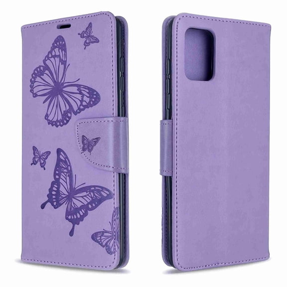 Dteck Case For Samsung Galaxy S21 Ultra 6.8 inch Premium PU Leather Flip Wallet Case Embossed Full Body Protection Flip Stand Card Holder Magnetic Cover , violet