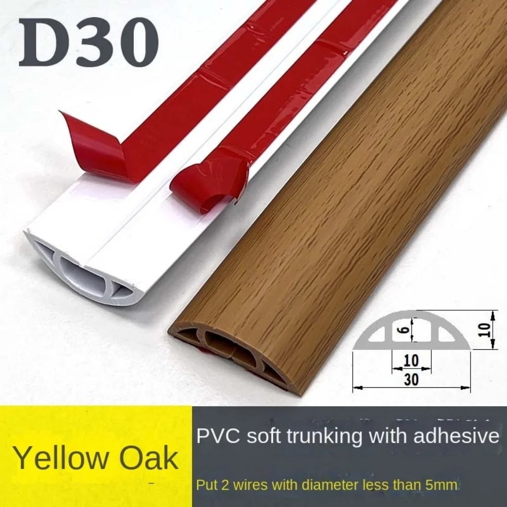 1Pc 1M Pvc Floor Wire Cover Self-adhesive Power Cable Protector Extension Electric Wire Duct Slot Cable Sleeves Hider Covers