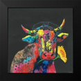 thumbnail image 2 of TBS 20x20 Black Modern Framed Museum Art Print Titled - Cow IN DARK GRAY, 2 of 5