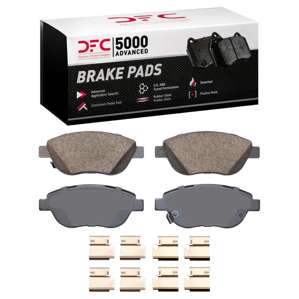 Dynamic Friction Company 1551-1778-01 DFC 5000 Advanced Brake Pads - Low Metallic and Hardware Kit