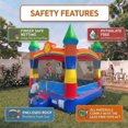 thumbnail image 6 of Pogo Crossover Inflatable Bounce House, Rainbow Smiley Face Kids Jumper, No Blower, 6 of 8
