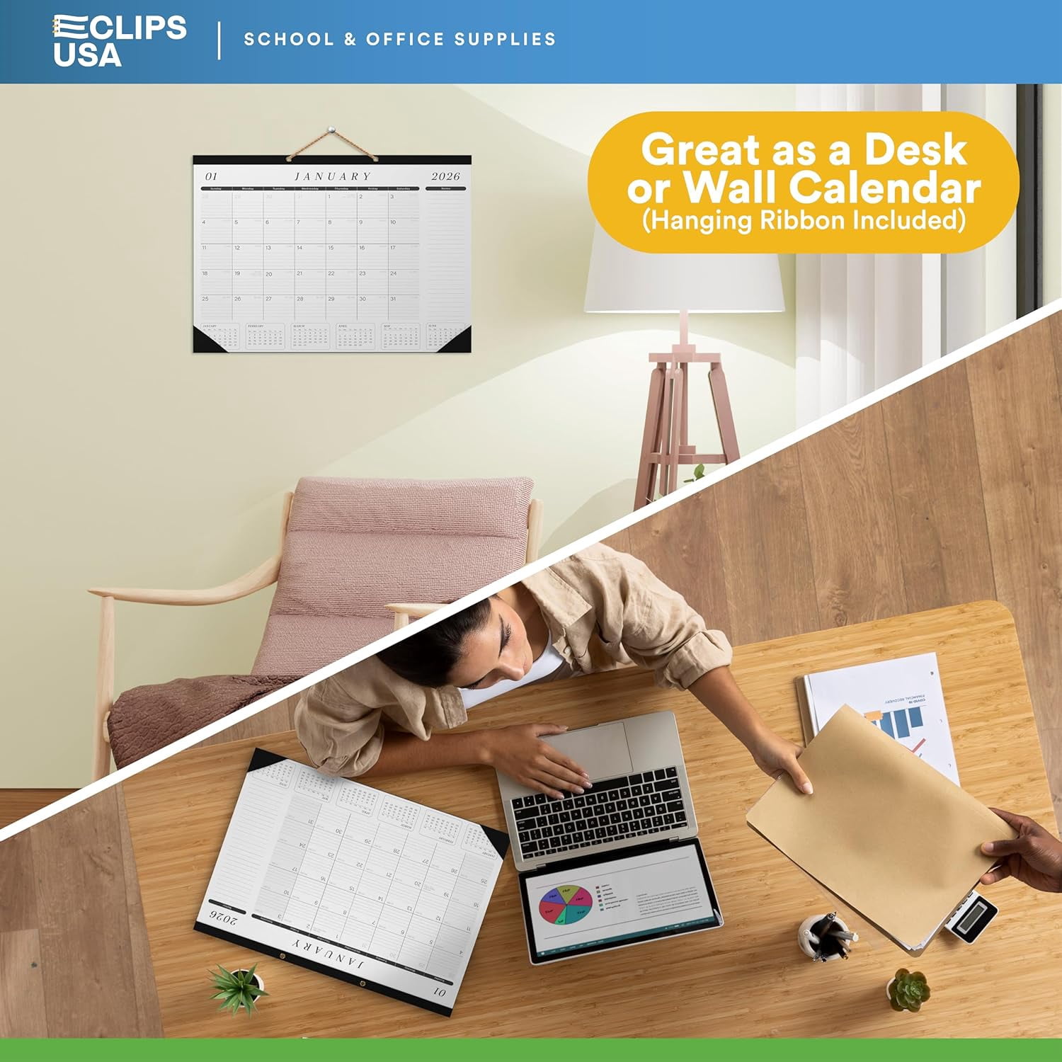 2026 Desk Calendar Large 22x17 Runs Until June 2027 Work Calendar with To-do List & Notes Yearly Preview 18 Months With Plastic Cover Desk Calendar 2025-2026 Large 22x17 Black White With