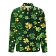 thumbnail image 3 of Veste Longue d'Hiver pour Femmes Imprimée pour la Saint-Patrick, Cardigan Décontracté à Manches Longues, Blouse en Denim, 3 of 6