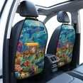 thumbnail image 3 of Fuzoiu Sea World Print 2 Pack Kick Mat Back Seat Protector With 3 Storage Pockets, Universal Car Seat Back Organizer For Kids Pets, Waterproof Backseat Protector For Most Car, 3 of 8