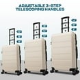 thumbnail image 4 of HOTEEL 3 Piece Carry on Luggage Set,Expandable ABS+PC Lightweight Hard Shell Suitcases with Spinner Wheels&TSA Lock,Portable Travel Bag and Toiletry Bag,Beige, 4 of 13