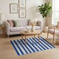 thumbnail image 3 of ODIKA 4'x6' Welcome Door Motif Striped Nautical Farmhouse Beachy Front Layered Washable Area Rug None for Dorm Room, Small Living Stain Resistant Low Profile, Easy Care, 3 of 7