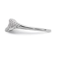 thumbnail image 3 of Solid 14k White Gold Diamond Contoured Wedding Band Ring Size 8 (.16 cttw.), 3 of 8