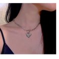 thumbnail image 5 of Collar con colgante de corazón de mariposa de plata con piedras preciosas, 45,72 cm JAMW Sencillez, 5 of 5