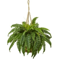 Nearly Natural Boston Fern 33-inch High Hanging Basket