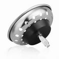 thumbnail image 3 of FLINT- 2 Pack Kitchen Sink Basket Strainer Stainless Steel And Drain Stopper Fits Most, 3 of 5