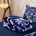 thumbnail image 5 of Erosebridal Shark Camo Print Zipper Queen Comforter Set with Fitted Sheet and 2 Pillowcases for Boys Men, Blue Ocean Marine Camouflage Zipper Bedding Set, Navy Reversible, 4 Pieces, 5 of 7