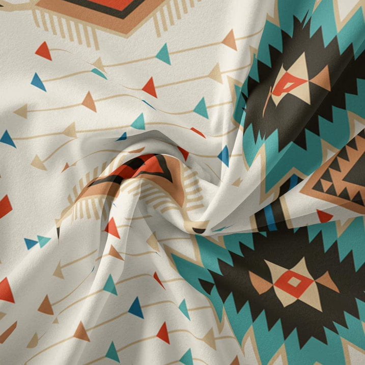 Western Vintage Shower Curtain for Bathroom, Southwestern Tribal Ethnic Abstract Triangular Geometric Waterproof Fabric Bath Curtains Set, Bathroom Decor with Hooks, 72x75in Beige