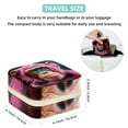 thumbnail image 4 of PhooArto Small Jewellery Box, Pink Monkey Portable Travel Mini Jewelry Case for Women Leather Ring Organizer, 4 of 5